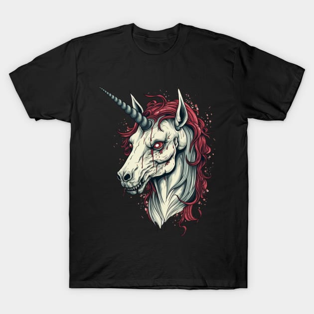 Creepy Unicorn T-Shirt by OscarVanHendrix